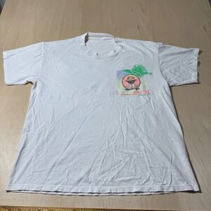 Vintage Panama Jack brand surf company surfing 80s graphic t shirt white graphic